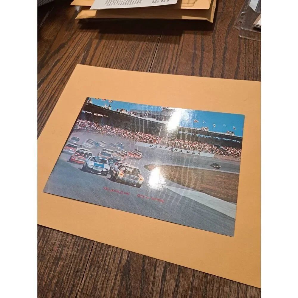 Vintage Daytona Speedway 9x6 Postcard Green Flag Start Racing Cars Photo